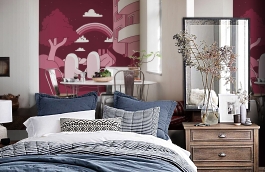 Обои P202201-6 фото в интерьере спальни превью