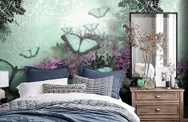 Обои P231801-6 фото в интерьере спальни превью