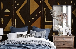 Обои UE81506M фото в интерьере спальни превью