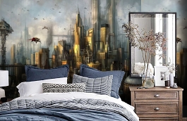 Обои 1454 lev5 406 фото в интерьере спальни превью