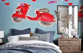 Обои F15.0019.A01 PETS A-01 фото в интерьере спальни превью