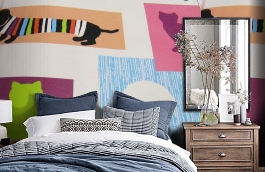 Обои F15.0019.A05 PETS A-05 фото в интерьере спальни превью