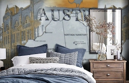 Обои F15.0027.A01 MANHATTAN.33 фото в интерьере спальни превью