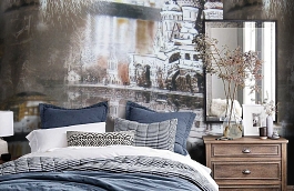 Обои F15.0032.A01 HOTELS A-01 фото в интерьере спальни превью