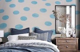 Обои F16.0006.A03 DOTS.410 A-0 фото в интерьере спальни превью