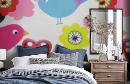 Обои F16.0011.A01 GINA A-01 фото в интерьере спальни превью