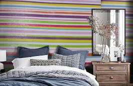 Обои F16.0018.A01 TRACE A-01 фото в интерьере спальни превью