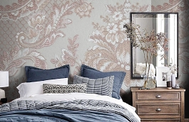 Обои KT-7642-8003 фото в интерьере спальни превью