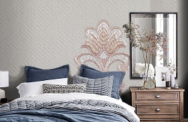 Обои KT-8637-8003 фото в интерьере спальни превью
