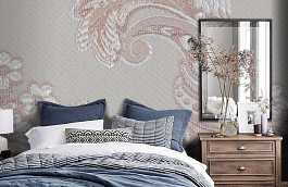 Обои KT-8642-8003 фото в интерьере спальни превью