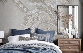 Обои KT-8642-8007 фото в интерьере спальни превью