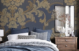 Обои 305-85 фото в интерьере спальни превью