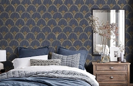 Обои 314-85 фото в интерьере спальни превью