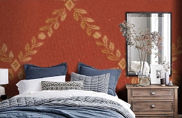 Обои M329-88 фото в интерьере спальни превью