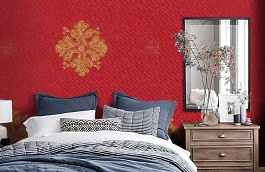 Обои M332-84 фото в интерьере спальни превью