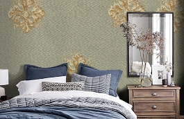 Обои M332-875 фото в интерьере спальни превью