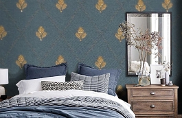 Обои M334-855 фото в интерьере спальни превью
