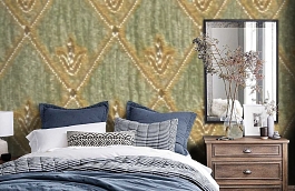 Обои M383-218 фото в интерьере спальни превью