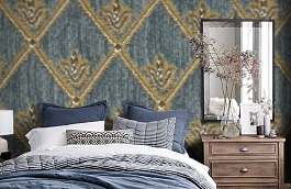 Обои M383-234 фото в интерьере спальни превью