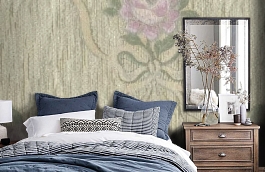 Обои M604-463 фото в интерьере спальни превью