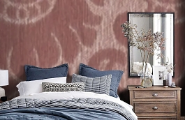 Обои M8400-7010 фото в интерьере спальни превью