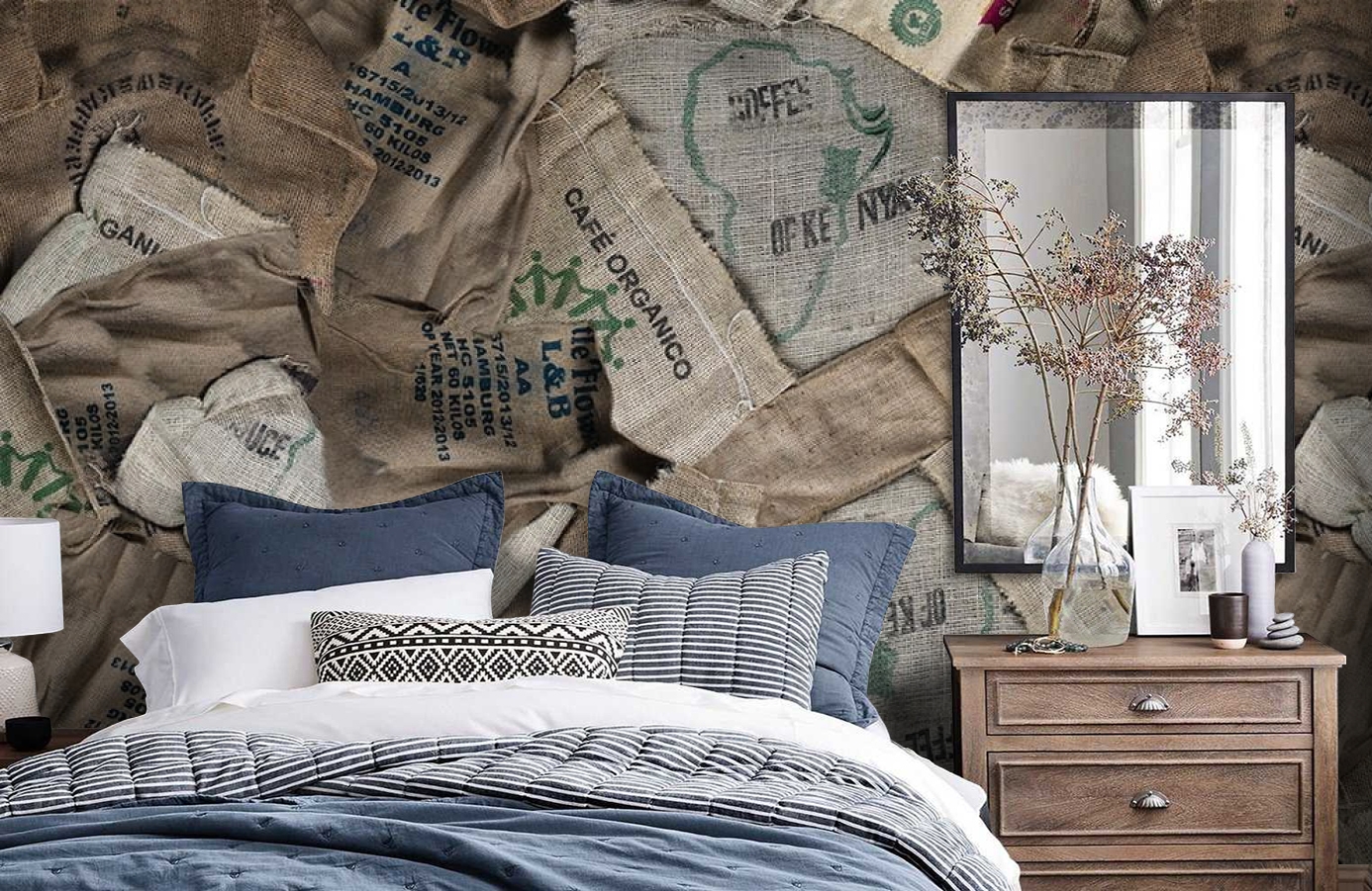 Обои P192701-7 фото в интерьере спальни