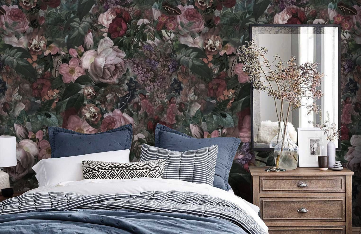 Обои E040901-8 фото в интерьере спальни