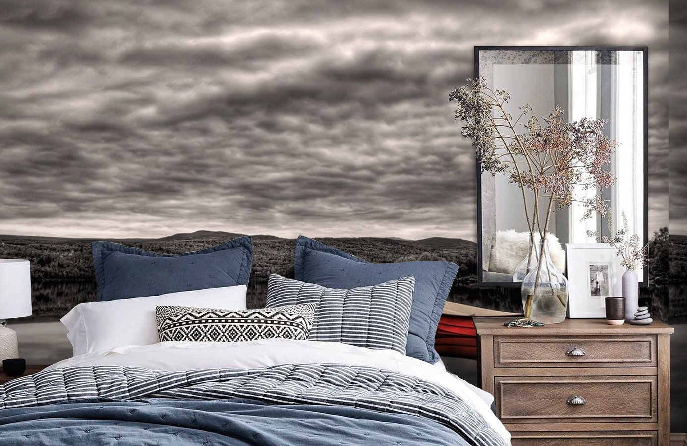 Обои P020201-8 фото в интерьере спальни