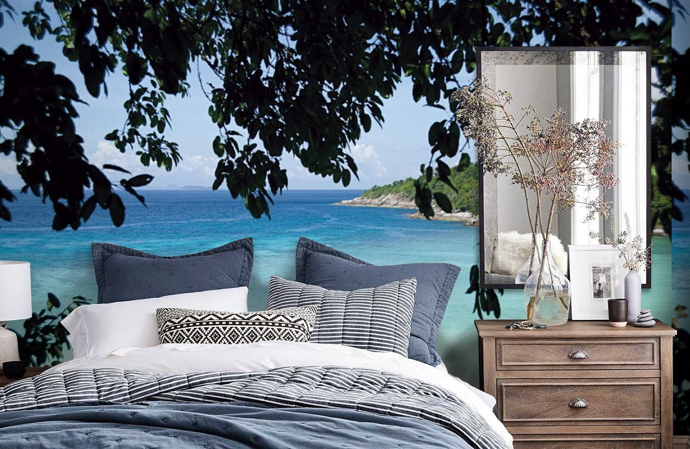 Обои P020601-8 фото в интерьере спальни