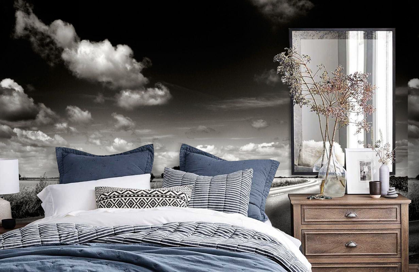 Обои P021001-8 фото в интерьере спальни
