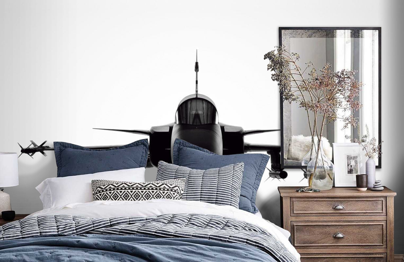 Обои P021601-8 фото в интерьере спальни