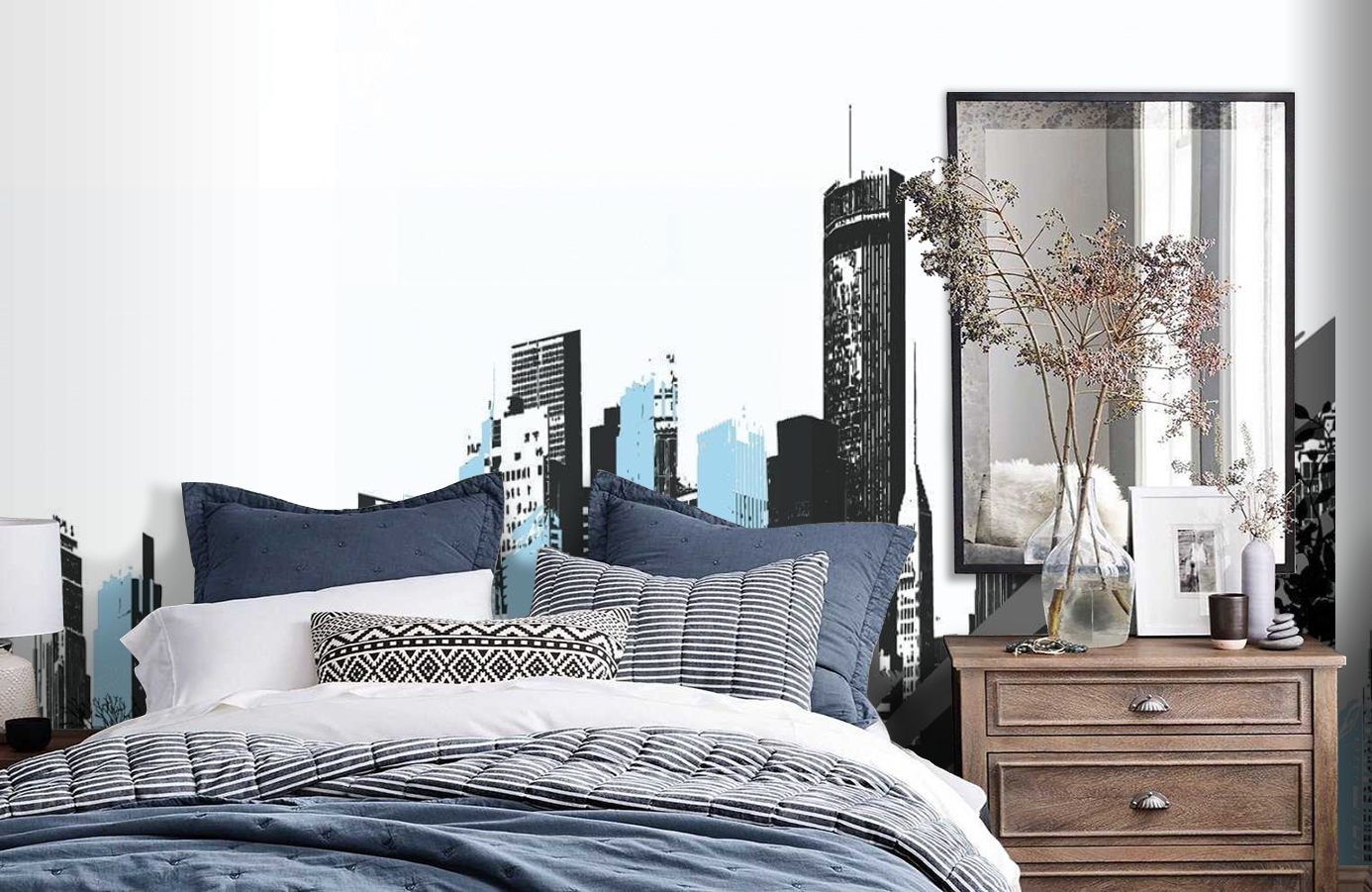 Обои P030701-8 фото в интерьере спальни