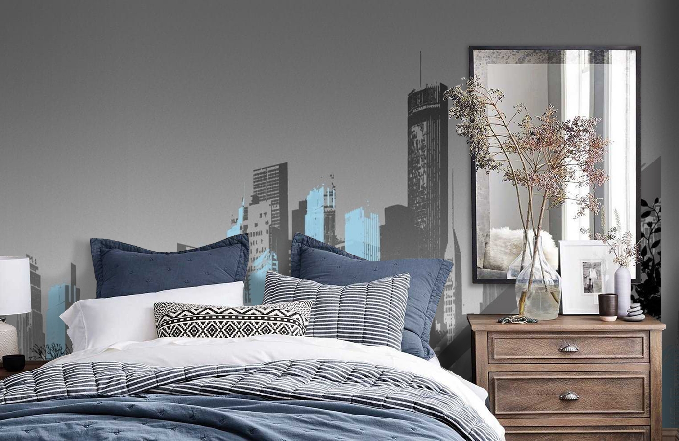 Обои P030702-8 фото в интерьере спальни