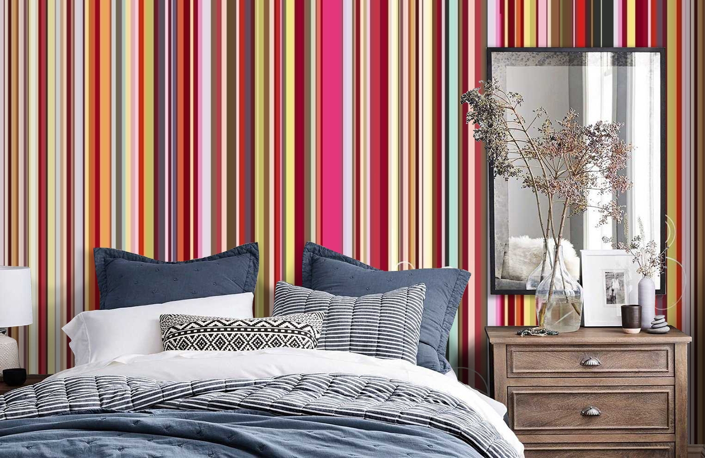 Обои P030901-8 фото в интерьере спальни