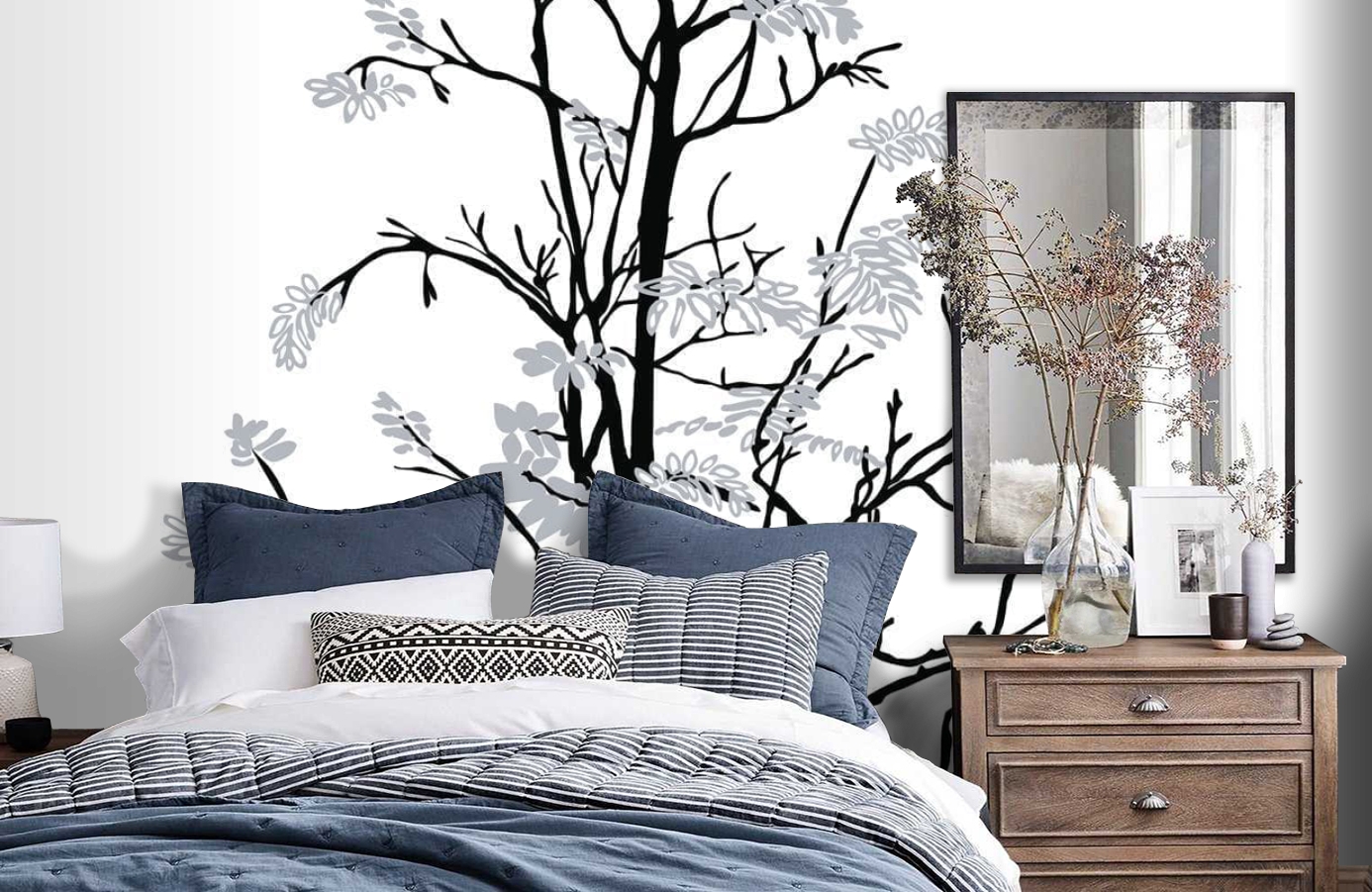 Обои P031802-8 фото в интерьере спальни