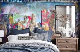 Обои P032002-8 фото в интерьере спальни превью