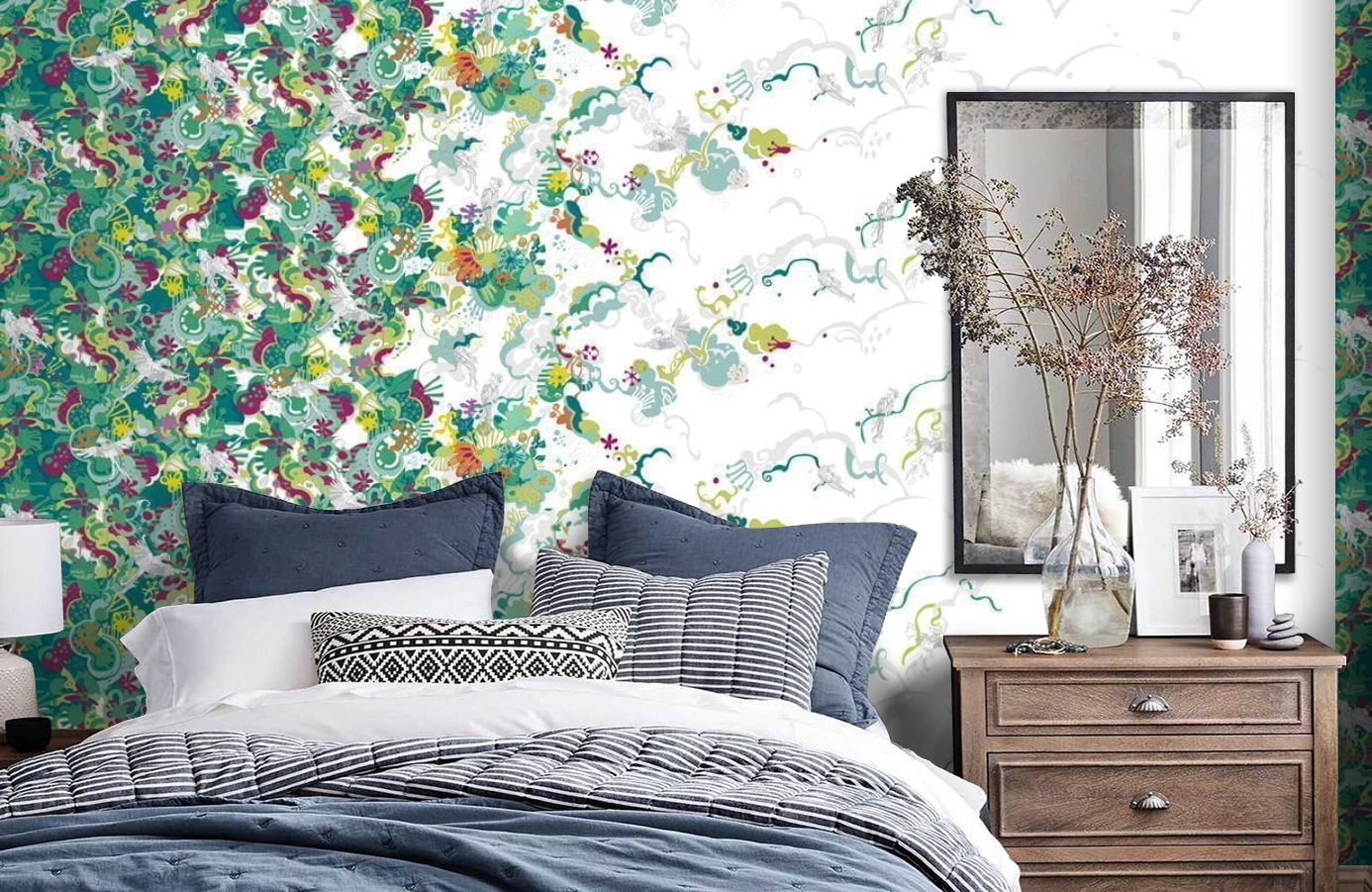 Обои P032301-8 фото в интерьере спальни