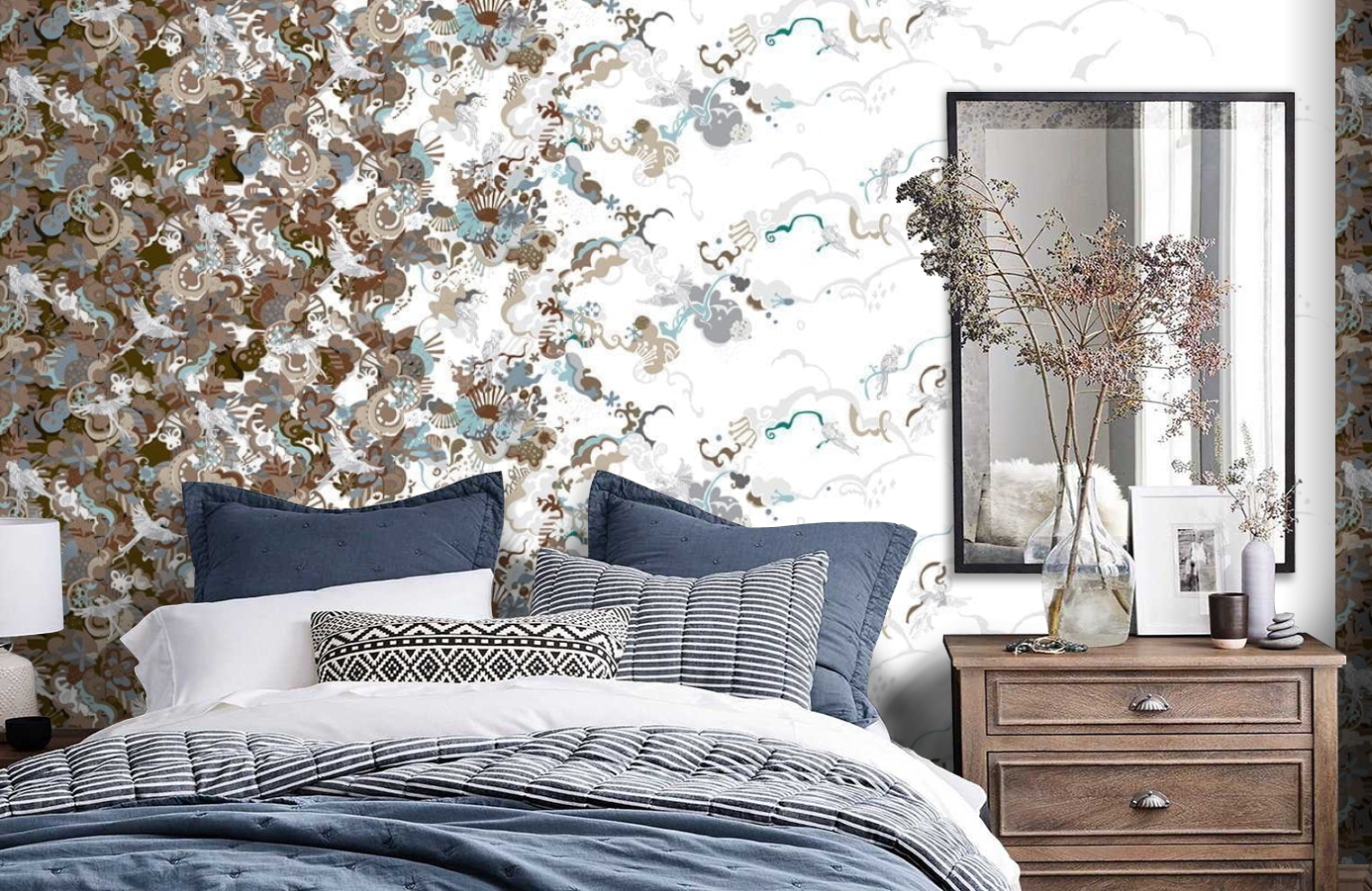 Обои P032302-8 фото в интерьере спальни