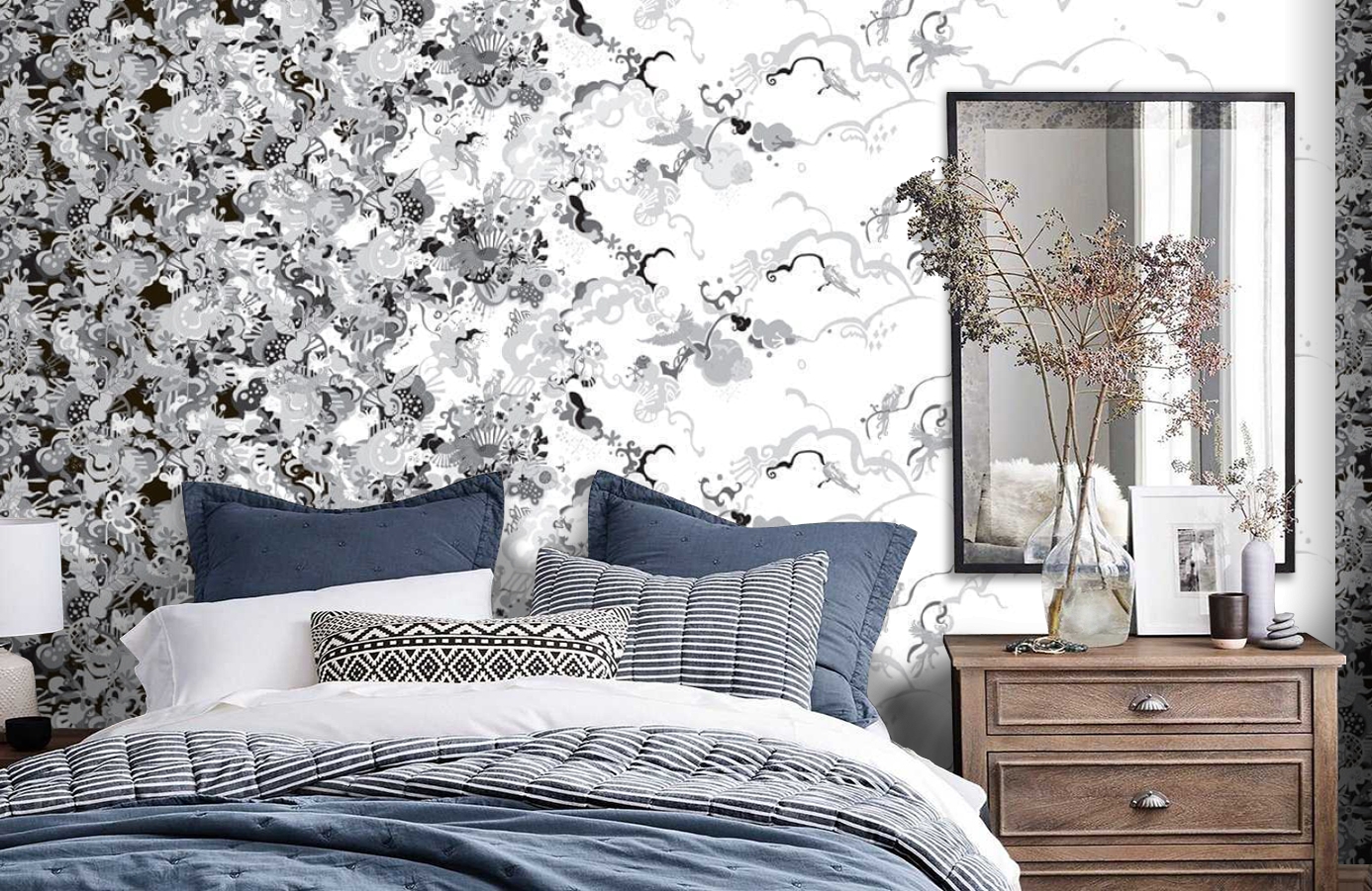 Обои P032303-8 фото в интерьере спальни
