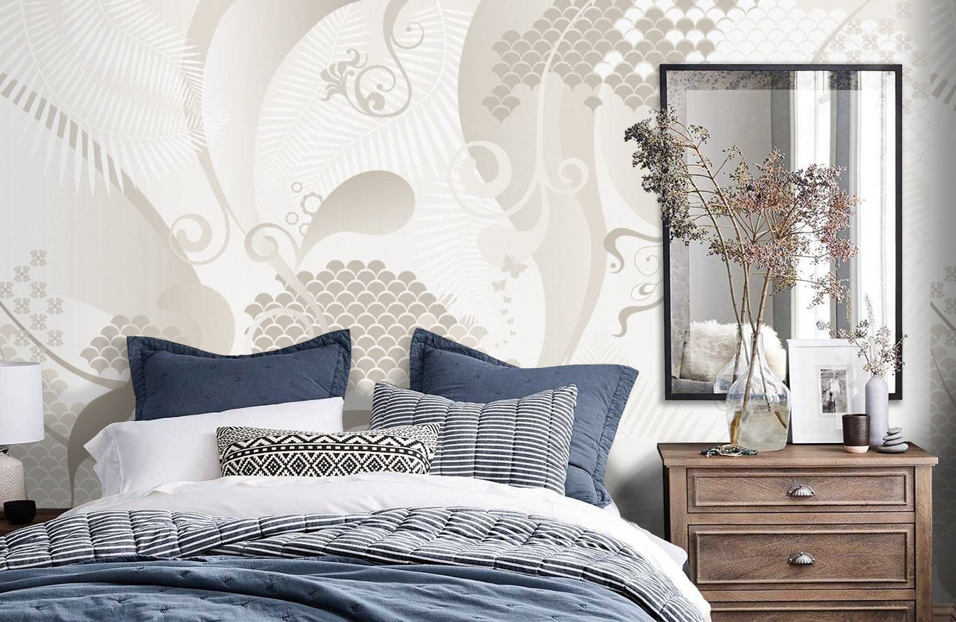 Обои P032503-8 фото в интерьере спальни