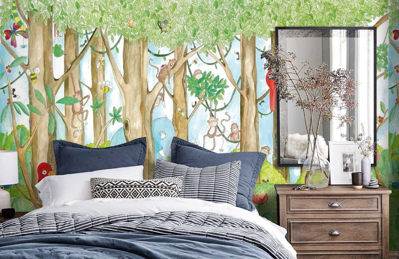 Обои P120101-8 фото в интерьере спальни