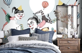 Обои P180901-8 фото в интерьере спальни превью