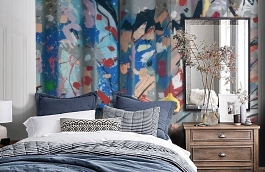 Обои P251001-8 фото в интерьере спальни превью