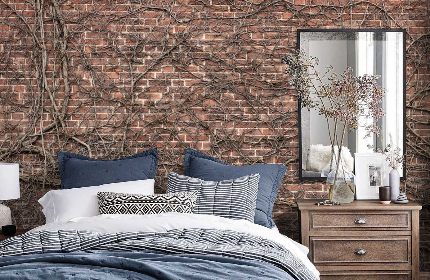 Обои E020201-9 фото в интерьере спальни