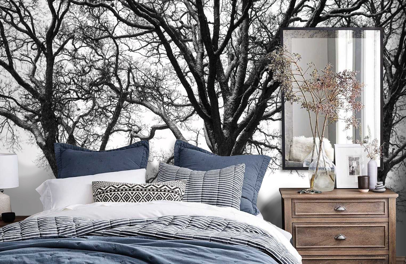 Обои P020501-9 фото в интерьере спальни