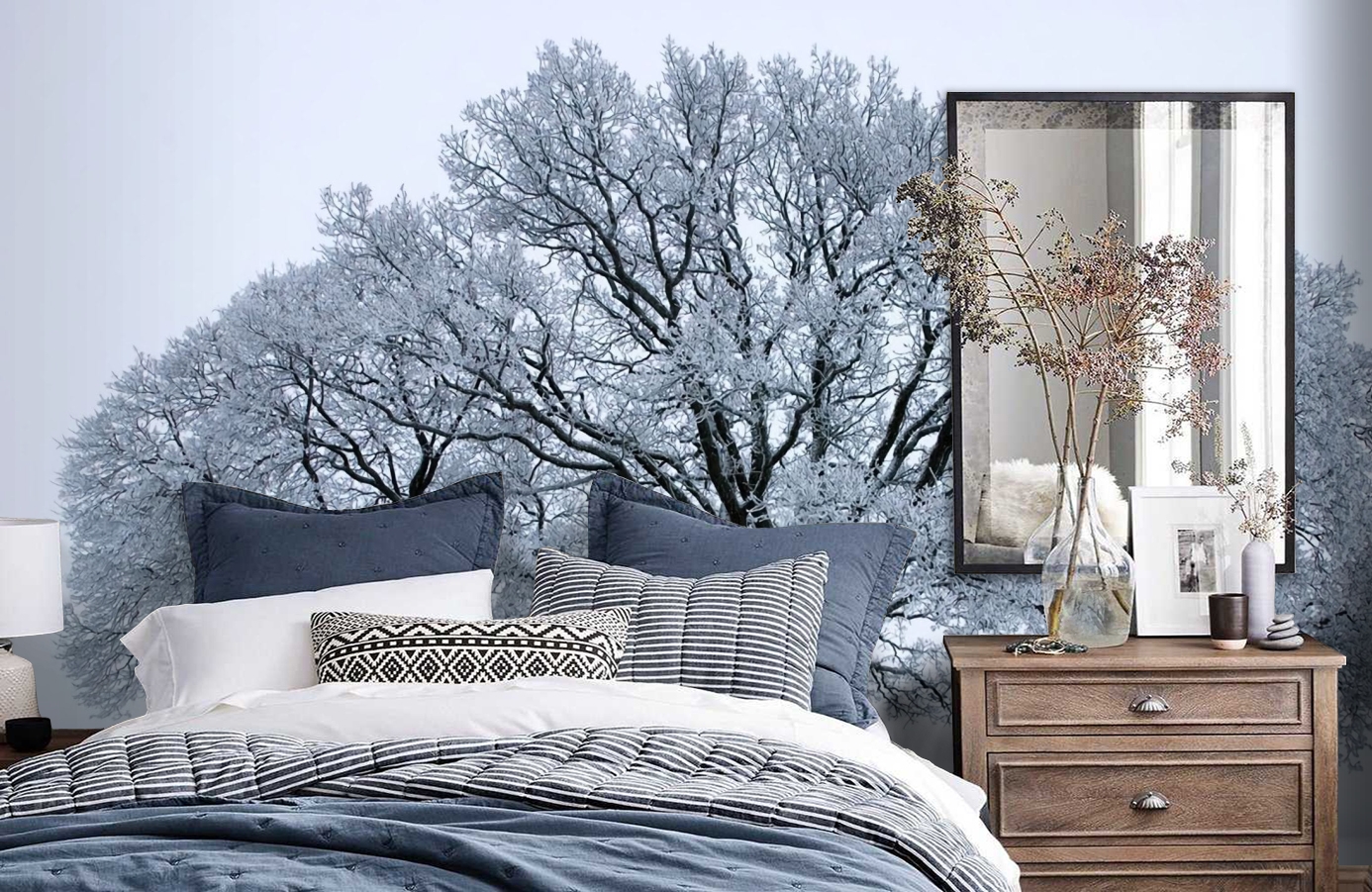 Обои P020502-9 фото в интерьере спальни