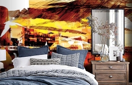 Обои P151301-0 фото в интерьере спальни превью