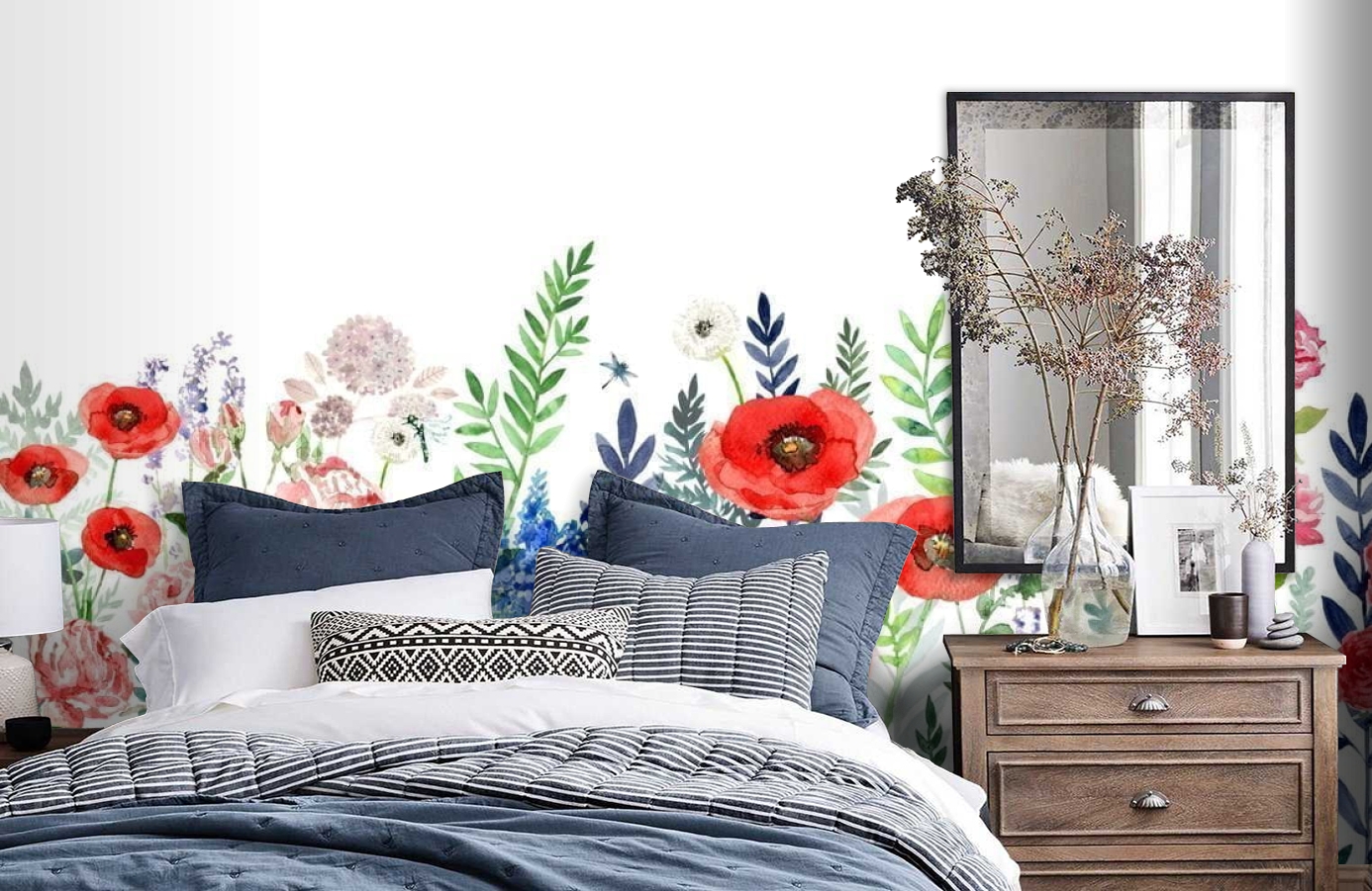 Обои P260701-10 фото в интерьере спальни