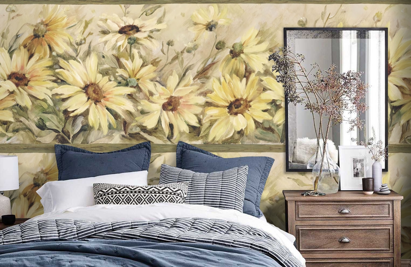 Обои CBB2231 фото в интерьере спальни