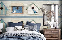 Обои CBB2241 фото в интерьере спальни превью